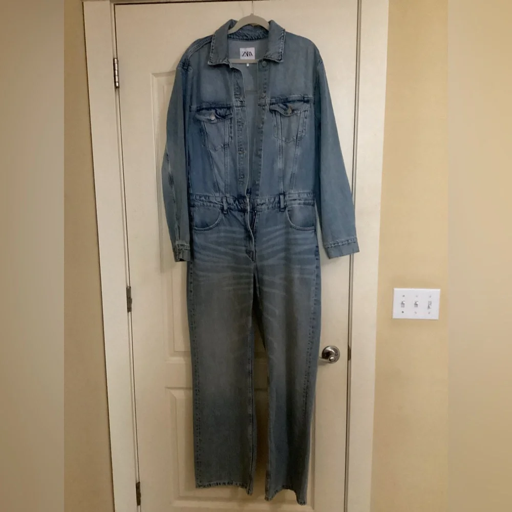 Zara Denim Jumpsuit - Blue - Picture 1 of 2